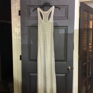 Marine Layer, XS, cream and grey stripe maxi dress